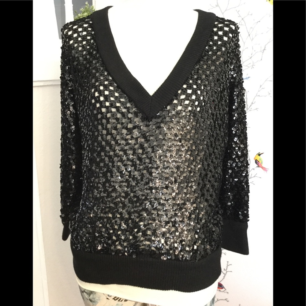1980’s VINTAGE DESIGNER ANTHONY MUTO BLACK SEQUIN